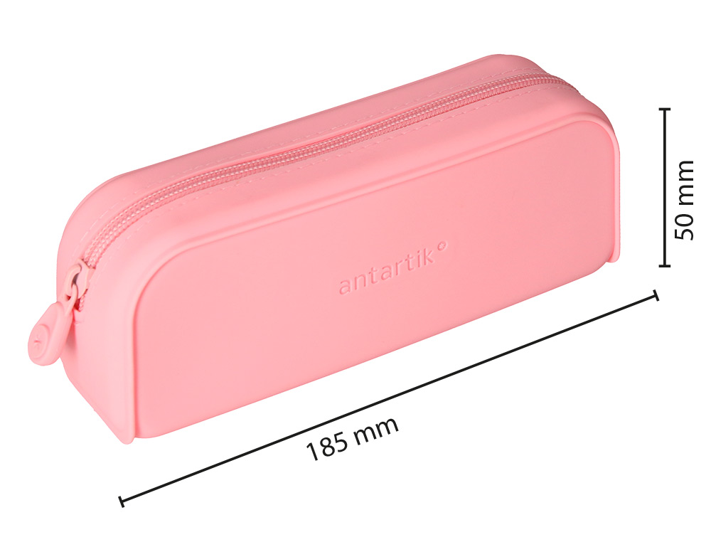 FOURRE-TOUT ANTARTIK RECTANGULAIRE 1 COMPARTIMENT EN SILICONE MODELE PRISMA 185X50X75MM COLORIS ROSE