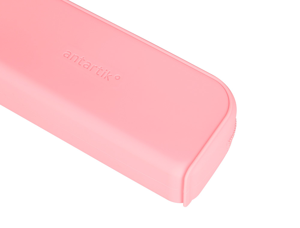 FOURRE-TOUT ANTARTIK RECTANGULAIRE 1 COMPARTIMENT EN SILICONE MODELE PRISMA 185X50X75MM COLORIS ROSE