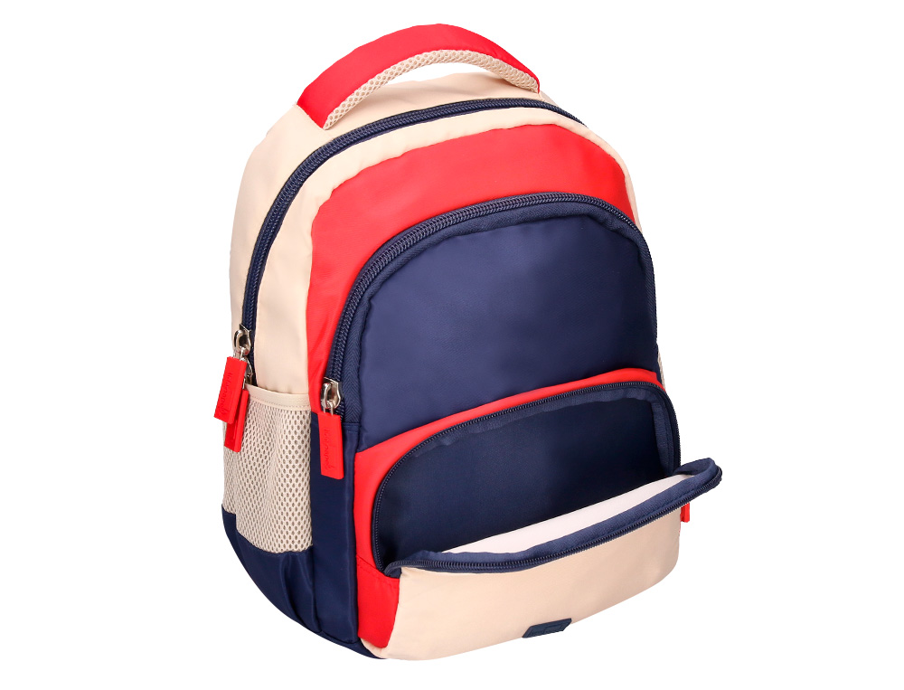 SAC A DOS LIDERPAPEL SCOLAIRE MULTIPOCHES ET MULTICOULEURS 35X11X27CM