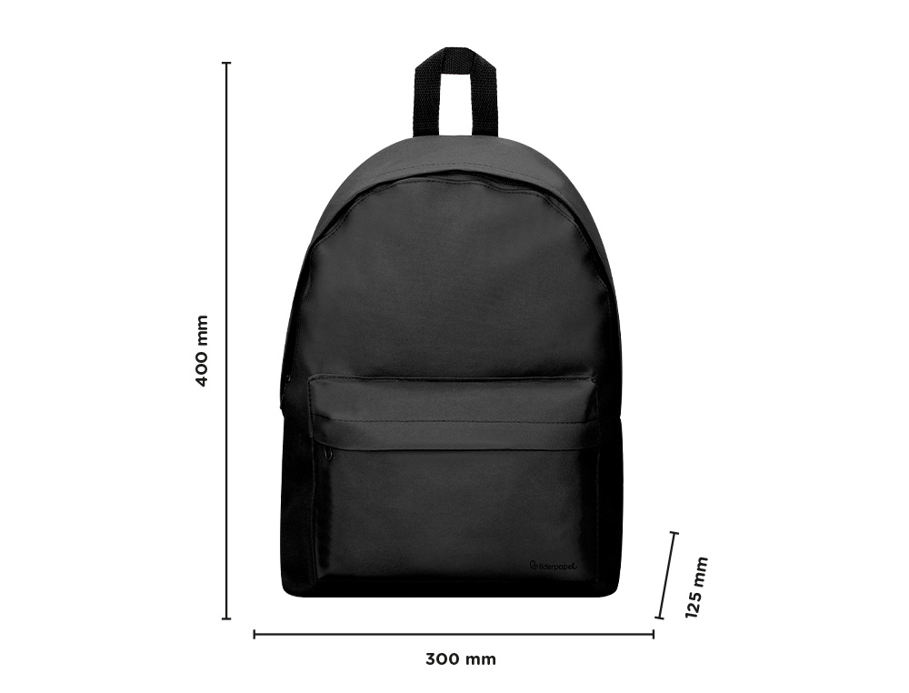 SAC A DOS LIDERPAPEL 1 COMPARTIMENT 40X12,5X30CM     COLORIS NOIR