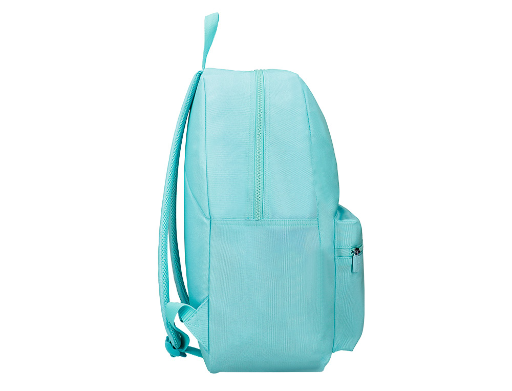 SAC A DOS LIDERPAPEL 1 COMPARTIMENT POCHE LATERALE   40X12,5X30CM COLORIS BLEU     CELESTE