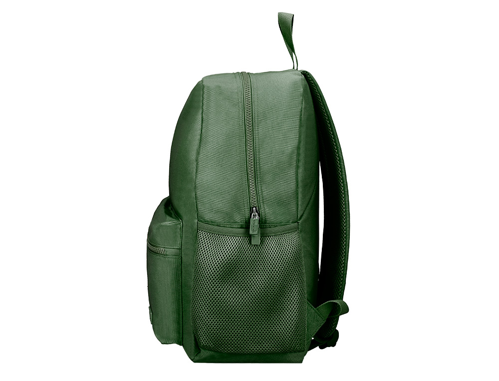 SAC A DOS LIDERPAPEL 1 COMPARTIMENT POCHE LATERALE 40X12,5X30CM COLORIS VERT FORET