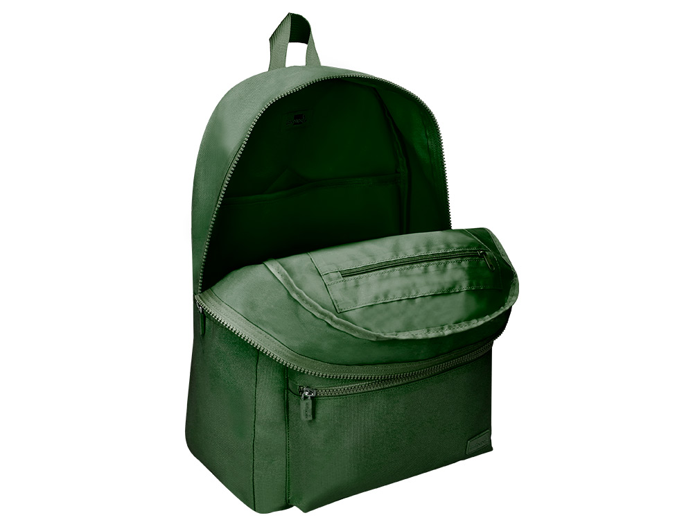 SAC A DOS LIDERPAPEL 1 COMPARTIMENT POCHE LATERALE 40X12,5X30CM COLORIS VERT FORET