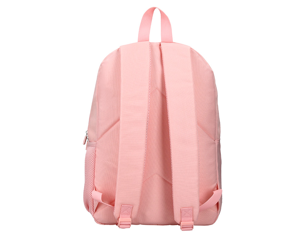 SAC A DOS LIDERPAPEL 1 COMPARTIMENT POCHE LATERALE 40X12,5X30CM COLORIS ROSE PASTEL