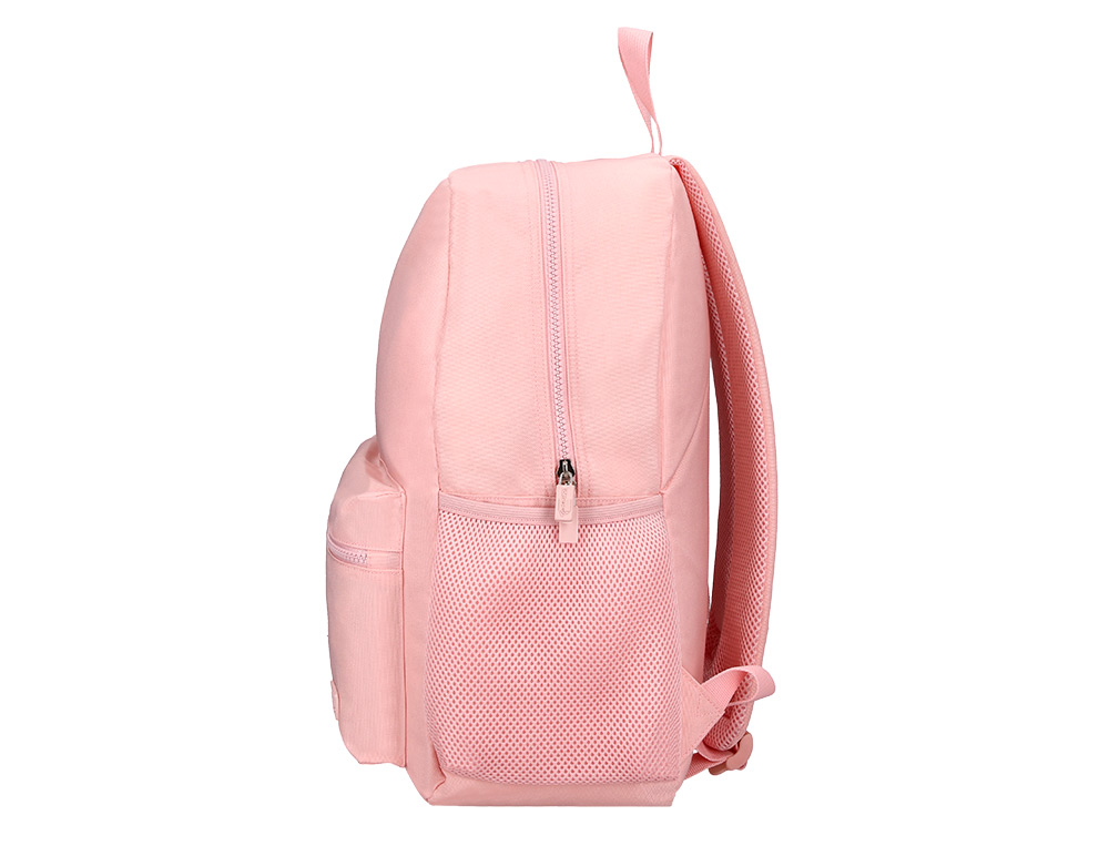 SAC A DOS LIDERPAPEL 1 COMPARTIMENT POCHE LATERALE 40X12,5X30CM COLORIS ROSE PASTEL