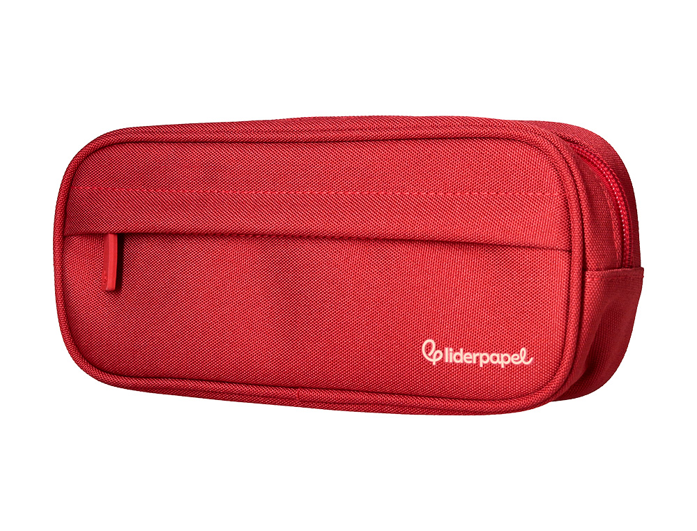 FOURRE-TOUT LIDERPAPEL RECTANGULAIRE COINS ARRONDIS  1 COMPARTIMENT AVEC POCHE     AVANT 21X9CM COLORIS ROUGE