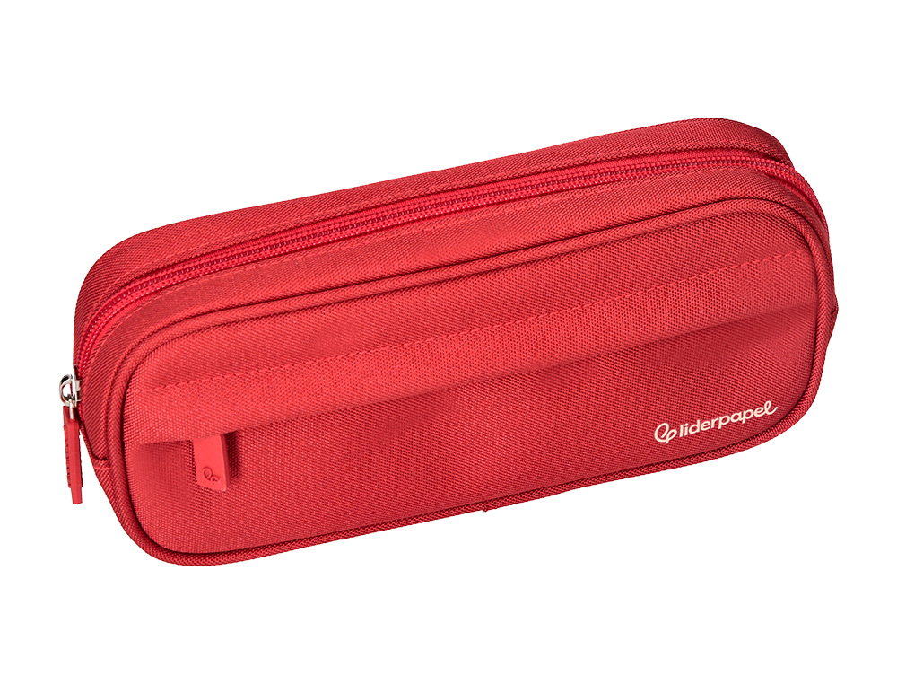 FOURRE-TOUT LIDERPAPEL RECTANGULAIRE COINS ARRONDIS  1 COMPARTIMENT AVEC POCHE     AVANT 21X9CM COLORIS ROUGE