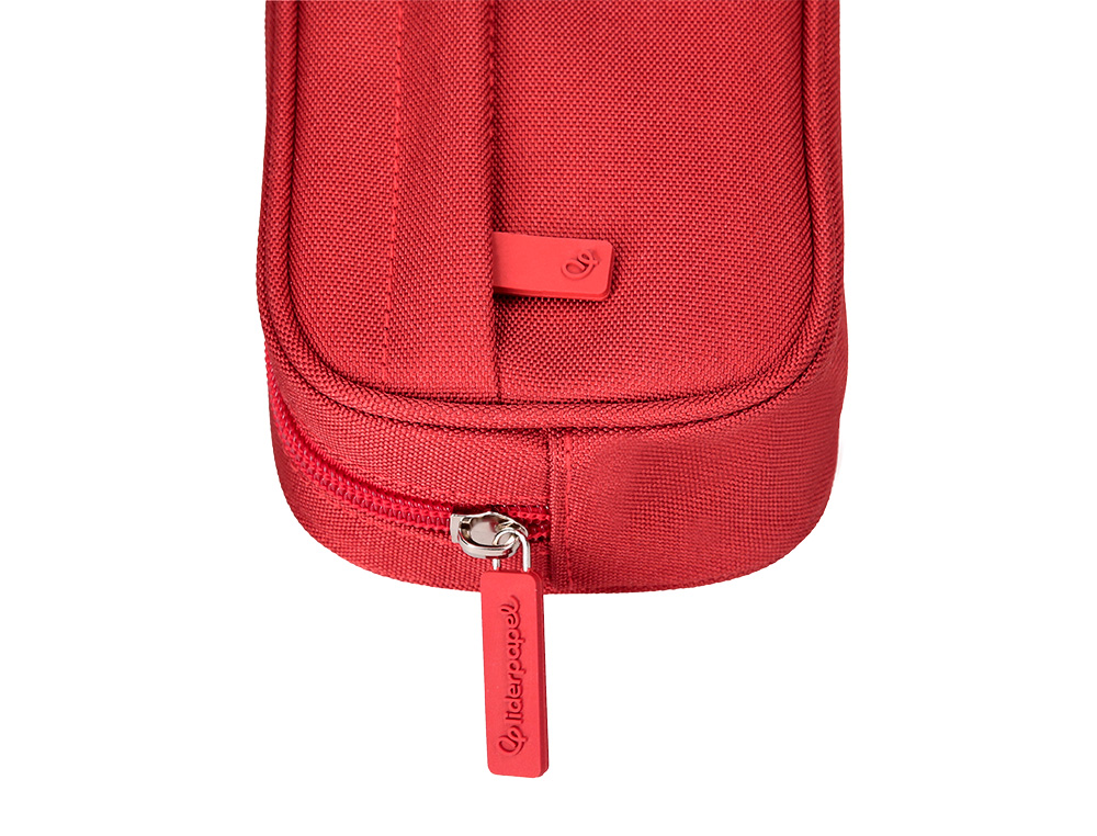 FOURRE-TOUT LIDERPAPEL RECTANGULAIRE COINS ARRONDIS  1 COMPARTIMENT AVEC POCHE     AVANT 21X9CM COLORIS ROUGE
