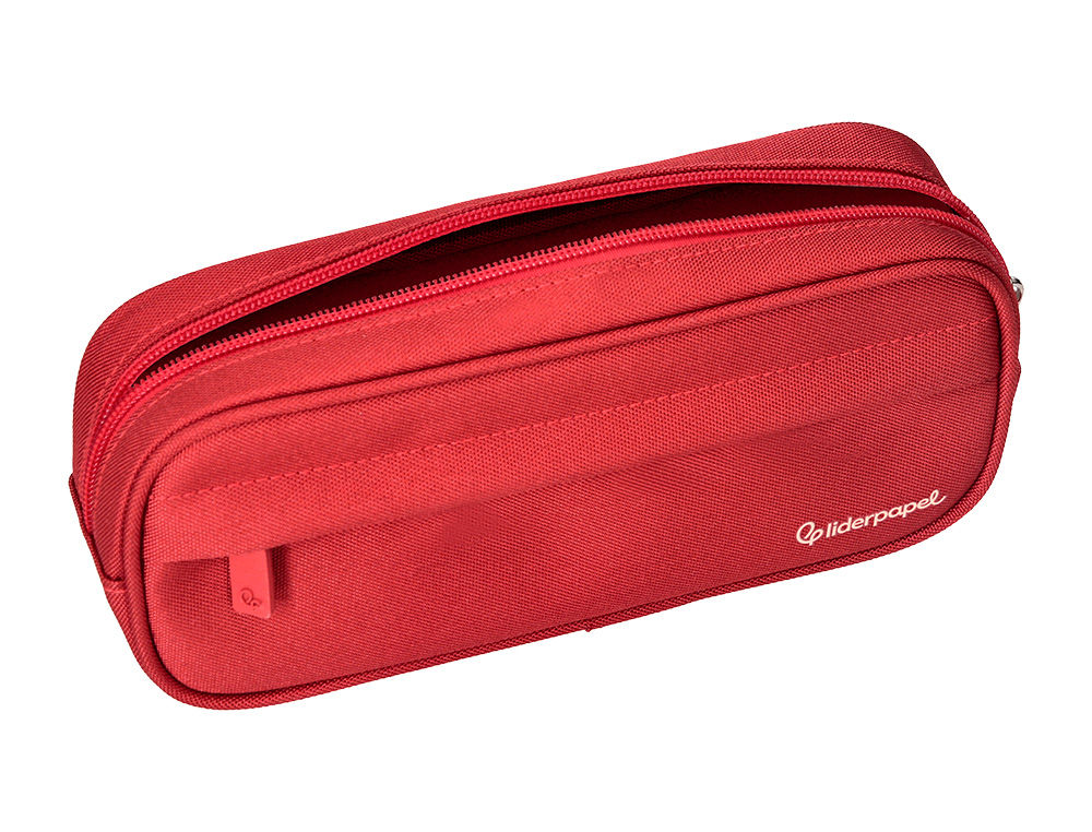 FOURRE-TOUT LIDERPAPEL RECTANGULAIRE COINS ARRONDIS  1 COMPARTIMENT AVEC POCHE     AVANT 21X9CM COLORIS ROUGE