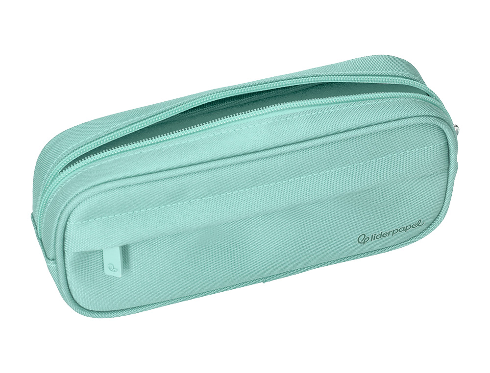 FOURRE-TOUT LIDERPAPEL RECTANGULAIRE COINS ARRONDIS  1 COMPARTIMENT AVEC POCHE     AVANT 21X9CM COLORIS VERT