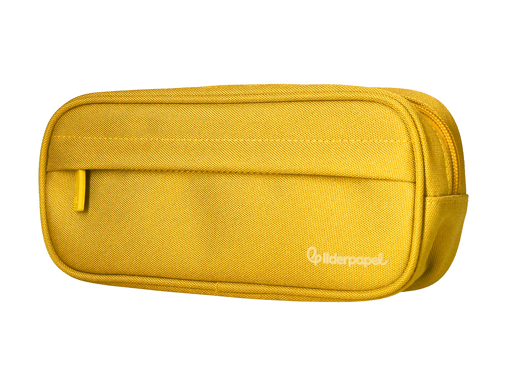 FOURRE-TOUT LIDERPAPEL RECTANGULAIRE COINS ARRONDIS 1 COMPARTIMENT AVEC POCHE AVANT 21X9CM COLORIS JAUNE