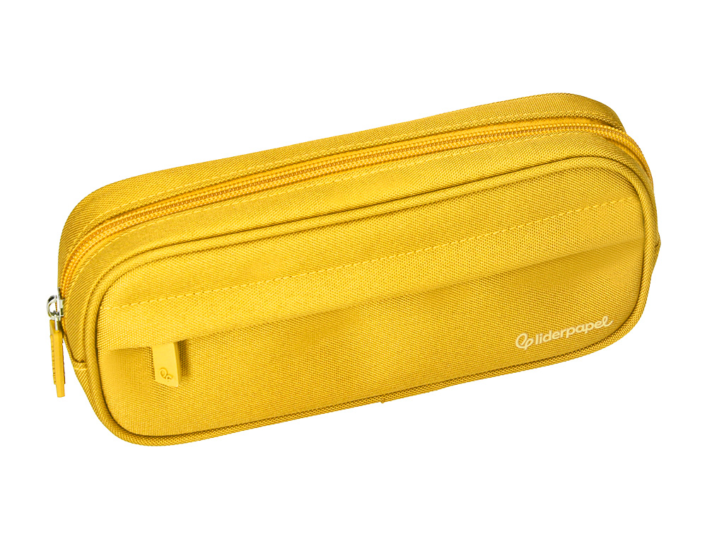 FOURRE-TOUT LIDERPAPEL RECTANGULAIRE COINS ARRONDIS 1 COMPARTIMENT AVEC POCHE AVANT 21X9CM COLORIS JAUNE