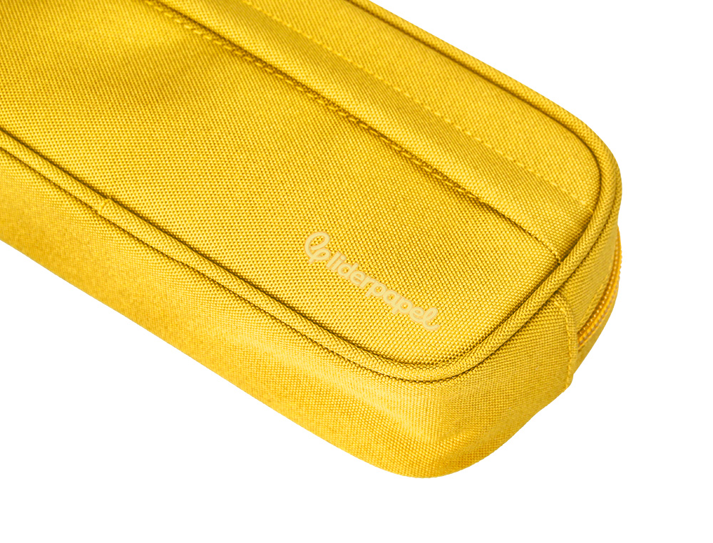 FOURRE-TOUT LIDERPAPEL RECTANGULAIRE COINS ARRONDIS 1 COMPARTIMENT AVEC POCHE AVANT 21X9CM COLORIS JAUNE