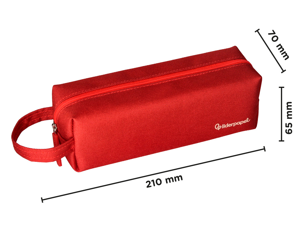 FOURRE-TOUT LIDERPAPEL 1 COMPARTIMENT AVEC ANSE 21X7CM COLORIS ROUGE