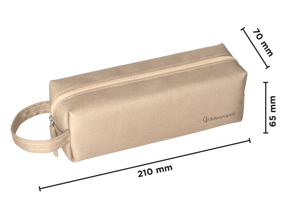 FOURRE-TOUT LIDERPAPEL 1 COMPARTIMENT AVEC ANSE 21X7CM COLORIS BEIGE