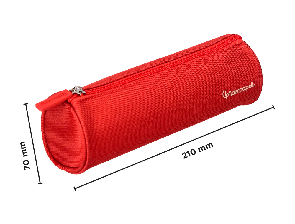 FOURRE-TOUT LIDERPAPEL ROND 21X7CM COLORIS ROUGE