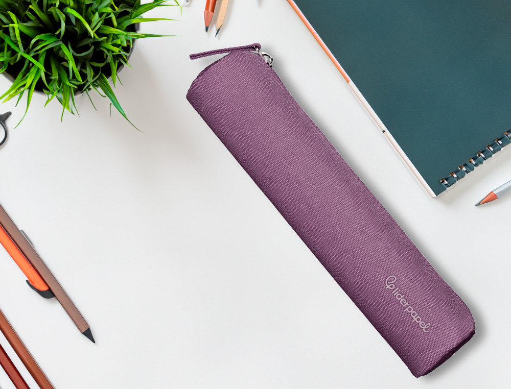 FOURRE-TOUT LIDERPAPEL ROND MINCE 22X4,5CM COLORIS MAUVE POUDRE