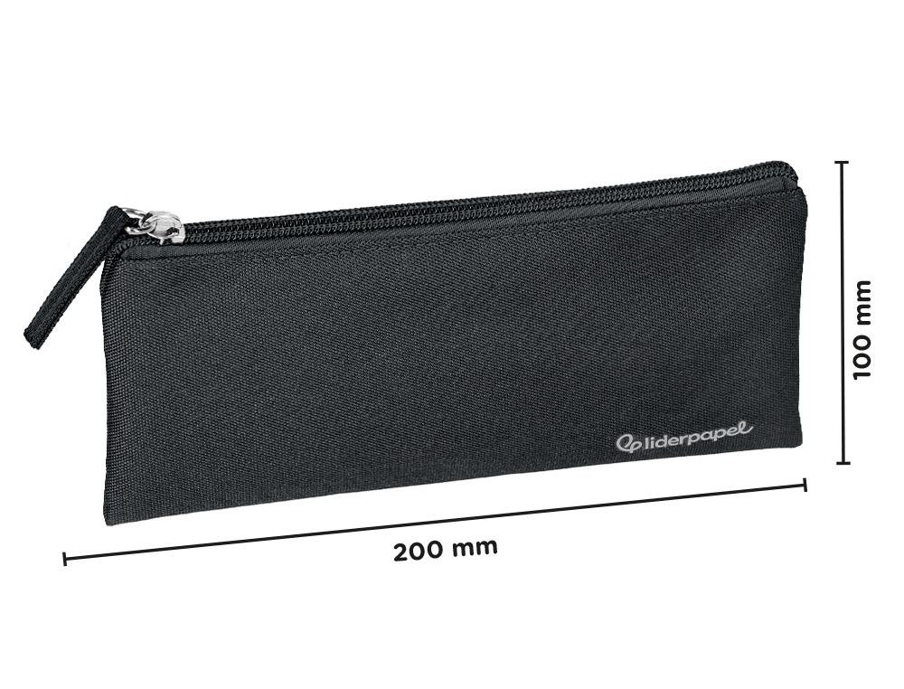 FOURRE-TOUT LIDERPAPEL PLAT 1 COMPARTIMENT 20X10CM COLORIS  NOIR