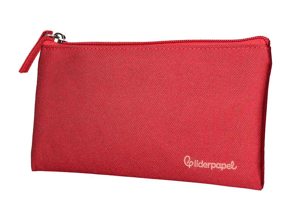FOURRE-TOUT LIDERPAPEL PLAT 1 COMPARTIMENT 20X10CM COLORIS ROUGE