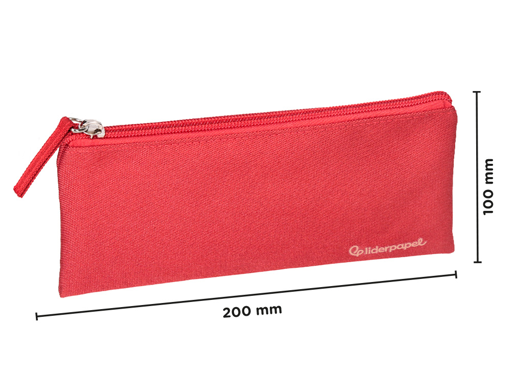 FOURRE-TOUT LIDERPAPEL PLAT 1 COMPARTIMENT 20X10CM COLORIS ROUGE