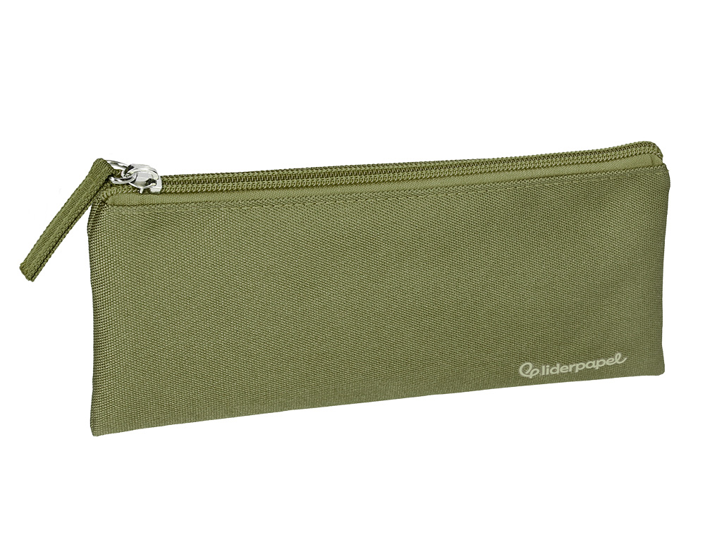 FOURRE-TOUT LIDERPAPEL PLAT 1 COMPARTIMENT 20X10CM COLORIS  VERT MILITAIRE