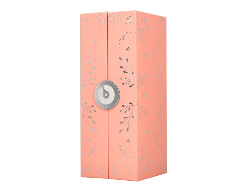STYLO-BILLE BELIUS BELLA ALUMINIUM ENCRE BLEUE COLORIS ROSE DESIGN RELIEF ARGENTE BOITE DESIGN