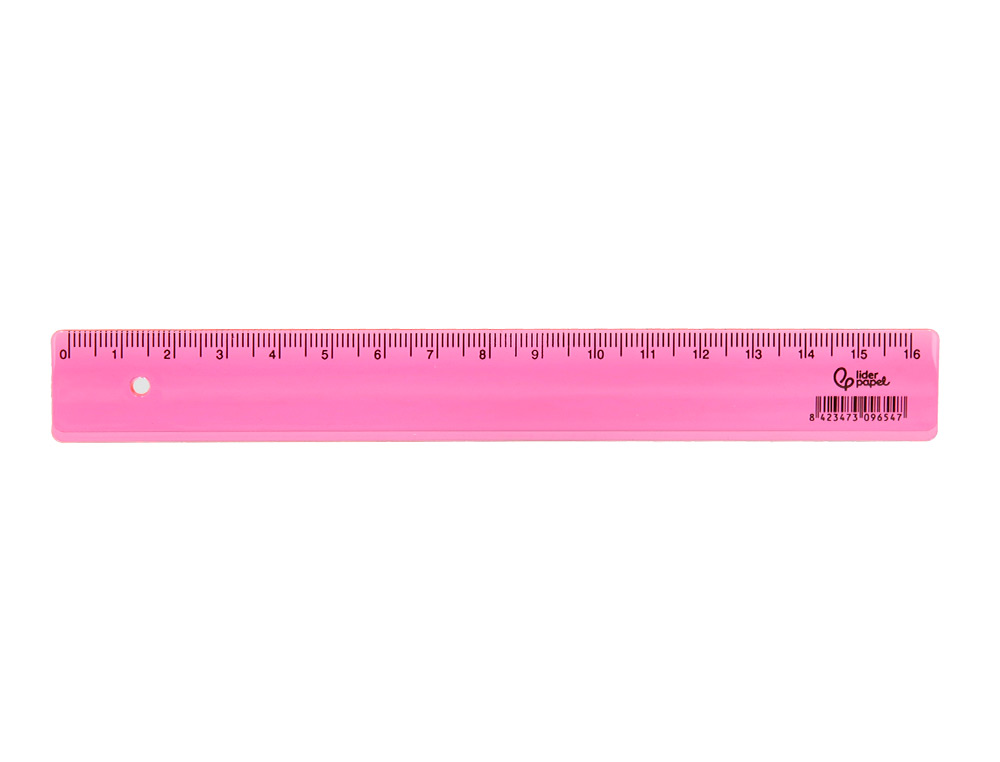 REGLE LIDERPAPEL PLASTIQUE 16 CM COLORIS ASSORTIS POT 100 UNITES