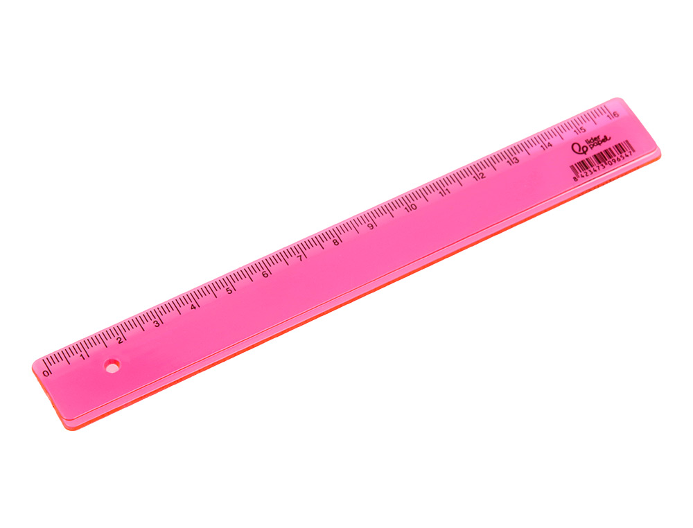 REGLE LIDERPAPEL PLASTIQUE 16 CM COLORIS ASSORTIS POT 100 UNITES