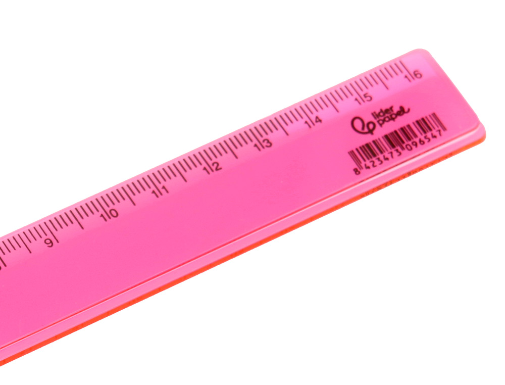 REGLE LIDERPAPEL PLASTIQUE 16 CM COLORIS ASSORTIS POT 100 UNITES
