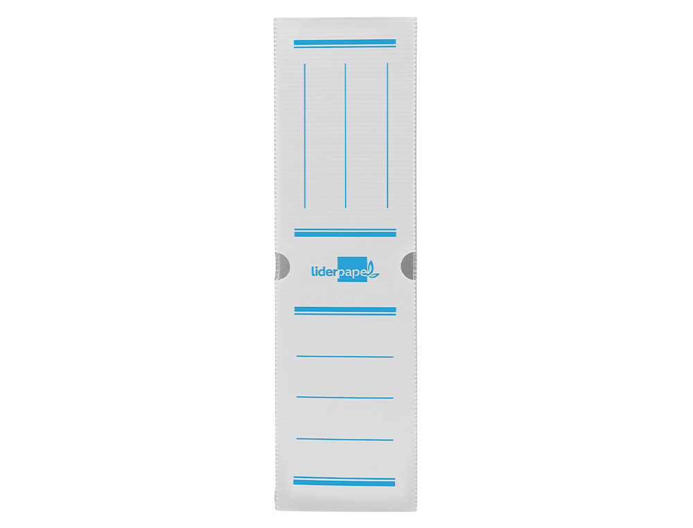 BOITE A ARCHIVES LIDERPAPEL POLYPROPYLENE ONDULE DOS 100MM 360X100X260MM COLORIS BLANC