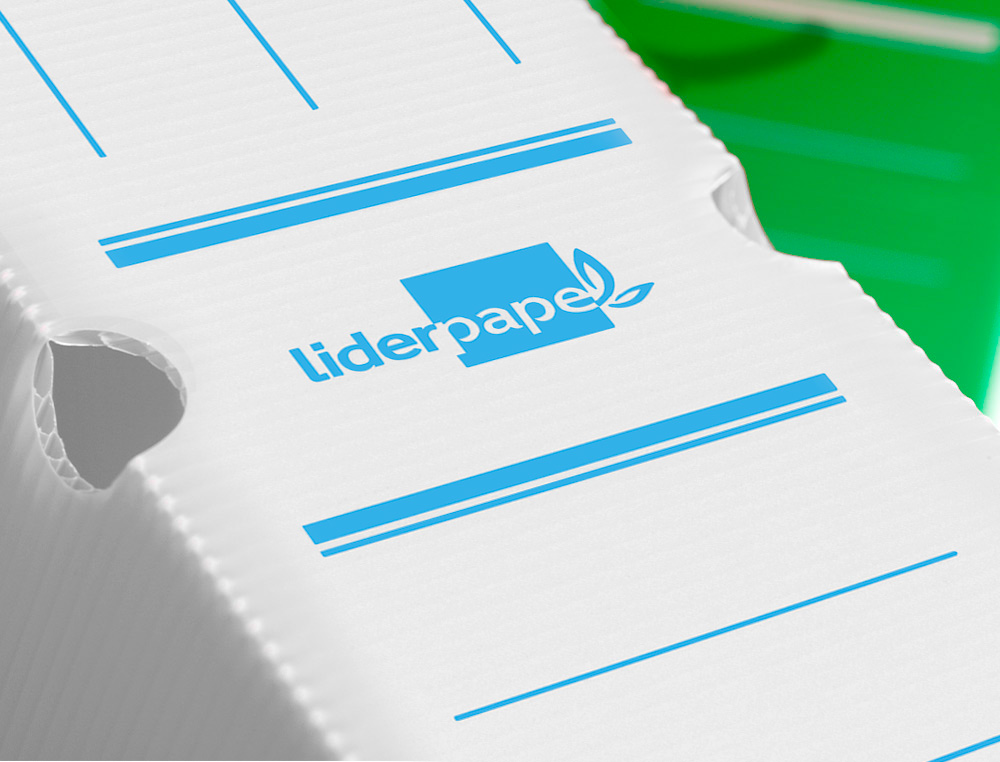 BOITE A ARCHIVES LIDERPAPEL POLYPROPYLENE ONDULE DOS 100MM 360X100X260MM COLORIS BLANC