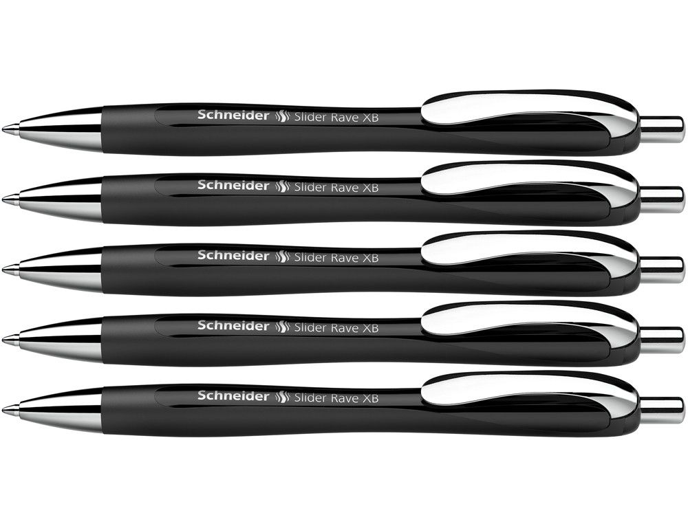 STYLO-BILLE SCHNEIDER SLIDER RAVE XB BLACK EDITION         VISCOGLIDE TRAIT EXTRA LARGE  ENCRE BLEUE COLORIS NOIR
