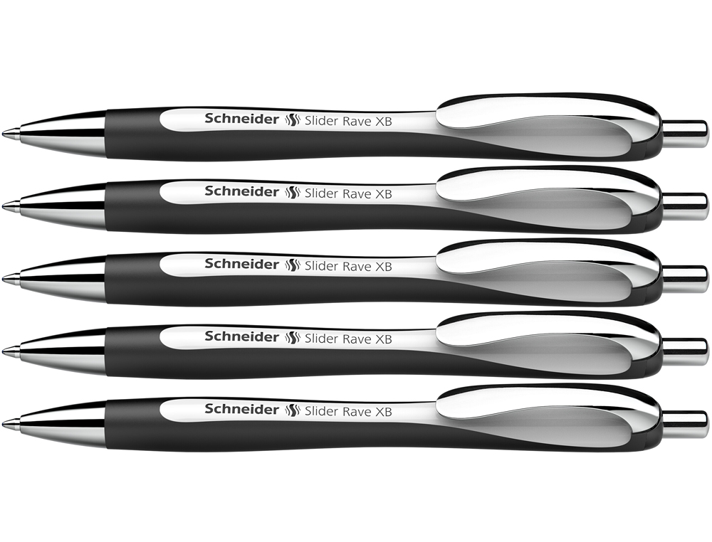 STYLO-BILLE SCHNEIDER SLIDER RAVE XB BLACK EDITION VISCOGLIDE TRAIT EXTRA LARGE ENCRE BLEUE COLORIS