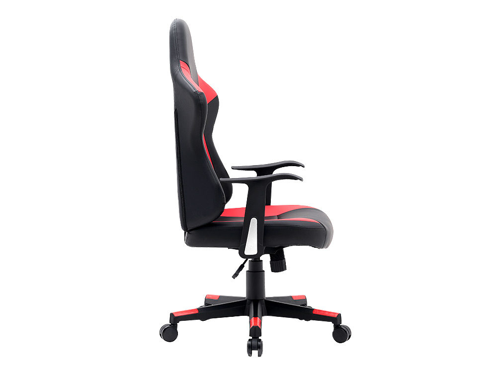 CHAISE GAMING Q-CONNECT ORVIETO SIMIL CUIR BASE METALLIQUE HAUT MAX 1200 LARG 500 PROF 510MM ROUES PREMIUM NOIR-ROUGE