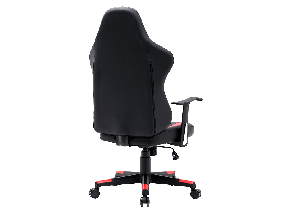 CHAISE GAMING Q-CONNECT ORVIETO SIMIL CUIR BASE METALLIQUE HAUT MAX 1200 LARG 500 PROF 510MM ROUES PREMIUM NOIR-ROUGE