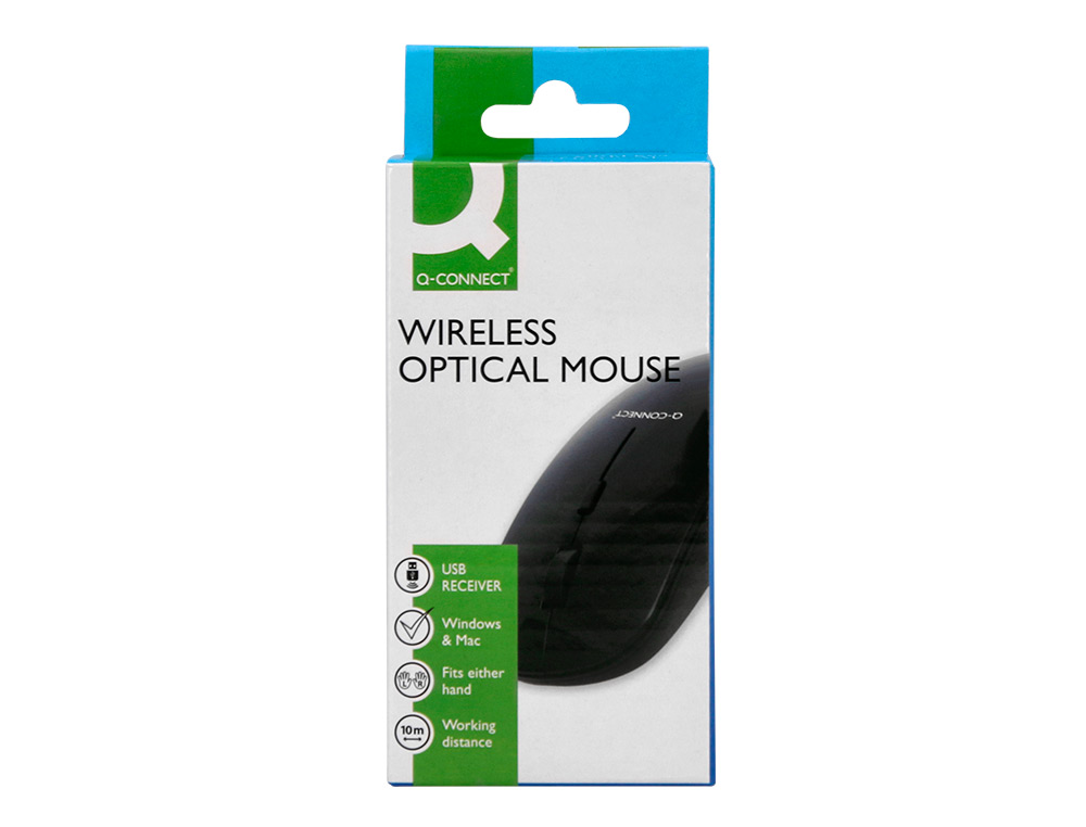 SOURIS Q-CONNECT OPTIQUE SANS FIL SILENCIEUX DPI 800/1200/1600 PILES AAA COLORIS NOIR
