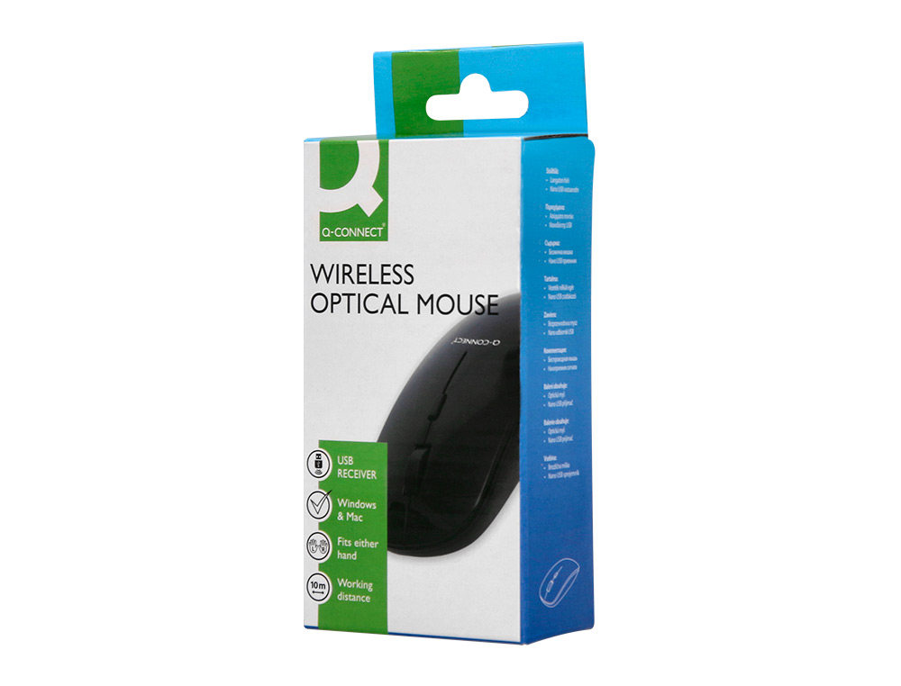 SOURIS Q-CONNECT OPTIQUE SANS FIL SILENCIEUX DPI 800/1200/1600 PILES AAA COLORIS NOIR