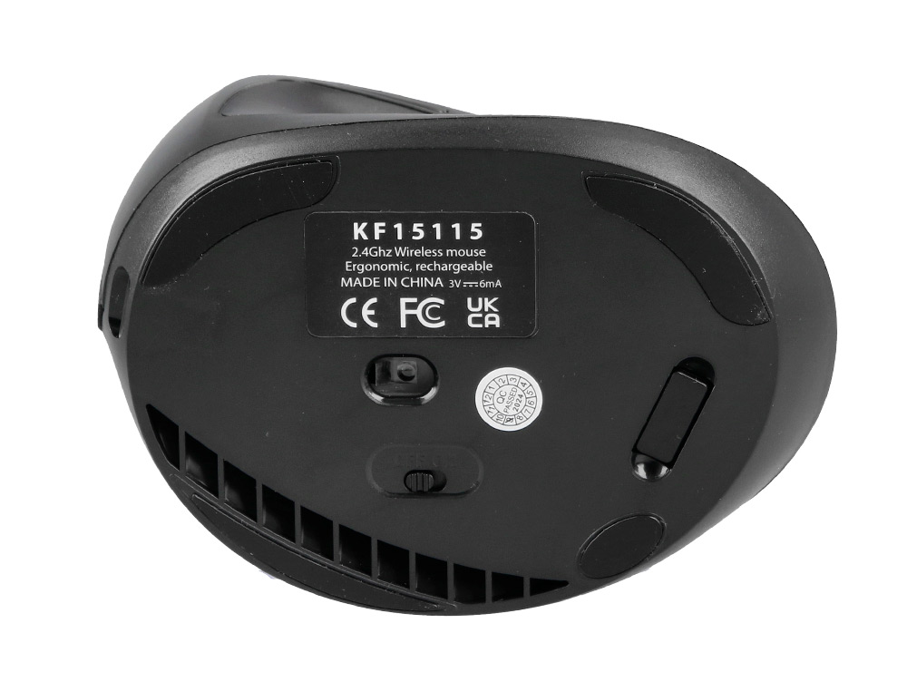 SOURIS Q-CONNECT OPTIQUE SANS FIL ERGONOMIQUE VERTICAL DPI  800/1200/1600 BATTERIE        RECHARGEABLE COLORIS NOIR