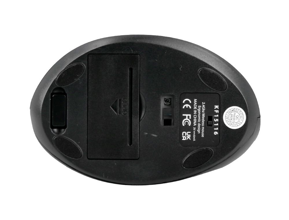 SOURIS Q-CONNECT OPTIQUE SANS FIL ERGONOMIQUE VERTICAL DPI  800/1200/1600 PILES AA        COLORIS NOIR