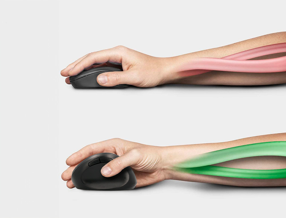 SOURIS Q-CONNECT OPTIQUE SANS FIL ERGONOMIQUE VERTICAL DPI  800/1200/1600 PILES AA        COLORIS NOIR