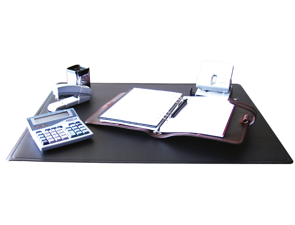 SOUS-MAIN Q-CONNECT SIMPLE PVC COINS ARRONDIS DESSOUS MOUSSE ANTIDÉRAPANT BORD SOUDÉ 40X53CM COLORIS NOIR