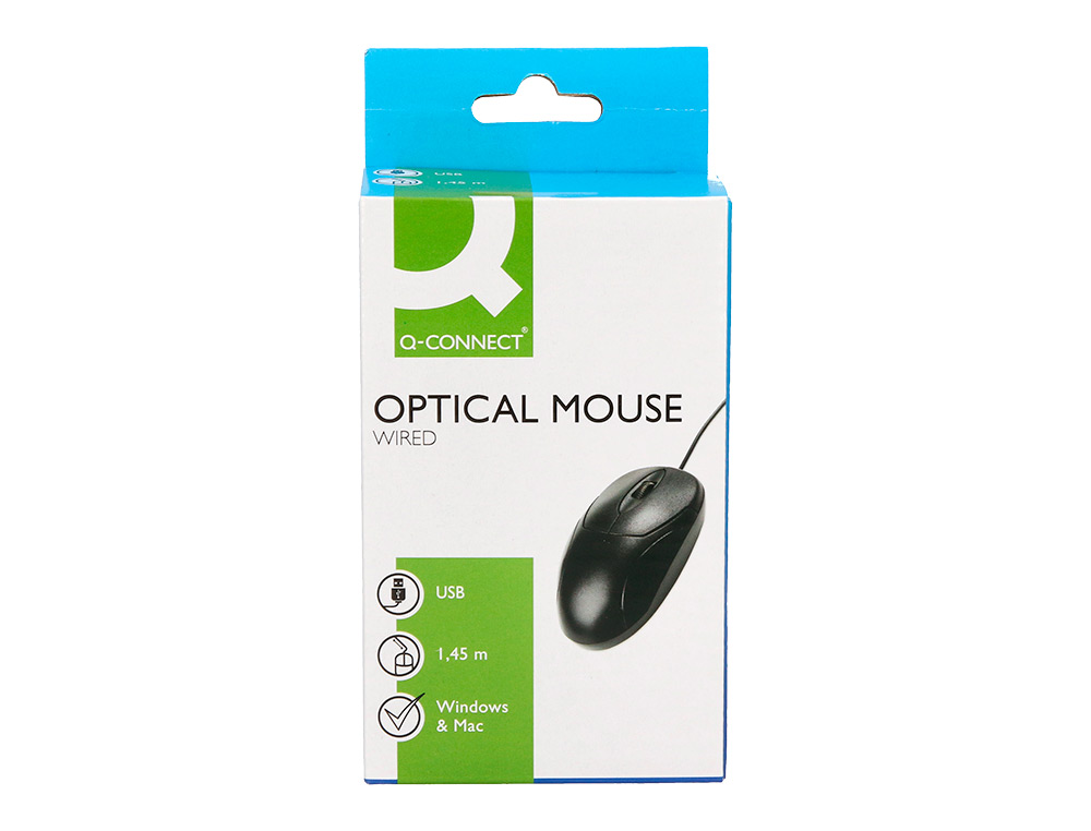SOURIS FILAIRE Q-CONNECT MOLETTE 2 BOUTONS PORT USB ADAPTATEUR PS/2 COLORIS NOIR