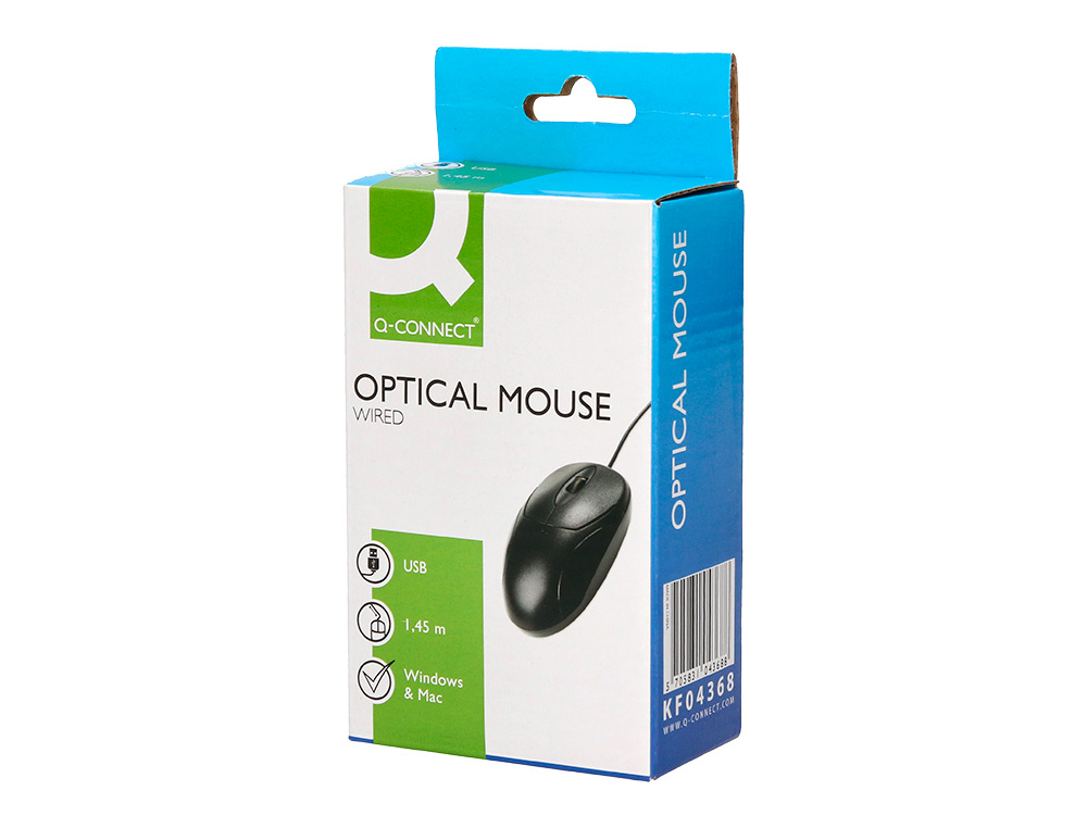 SOURIS FILAIRE Q-CONNECT MOLETTE 2 BOUTONS PORT USB ADAPTATEUR PS/2 COLORIS NOIR