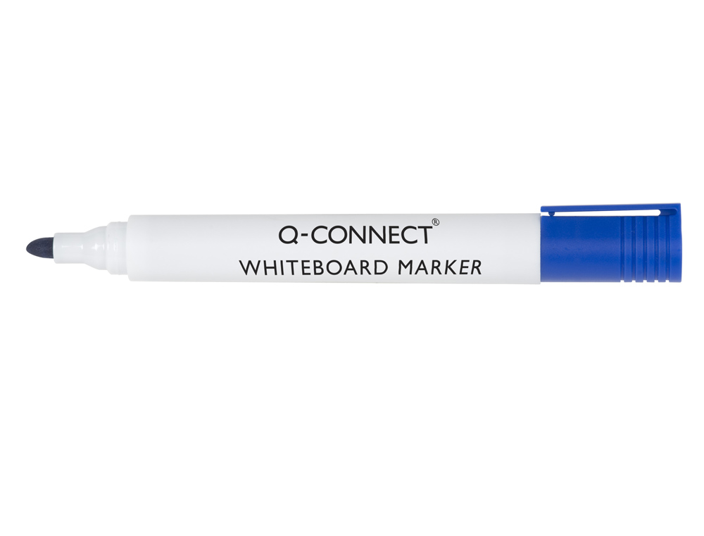 MARQUEUR Q-CONNECT TABLEAU BLANC POINTE OGIVE TRACÉ 2/3MM CORPS PLASTIQUE ENCRE BASE ALCOHOL COLORIS BLEU
