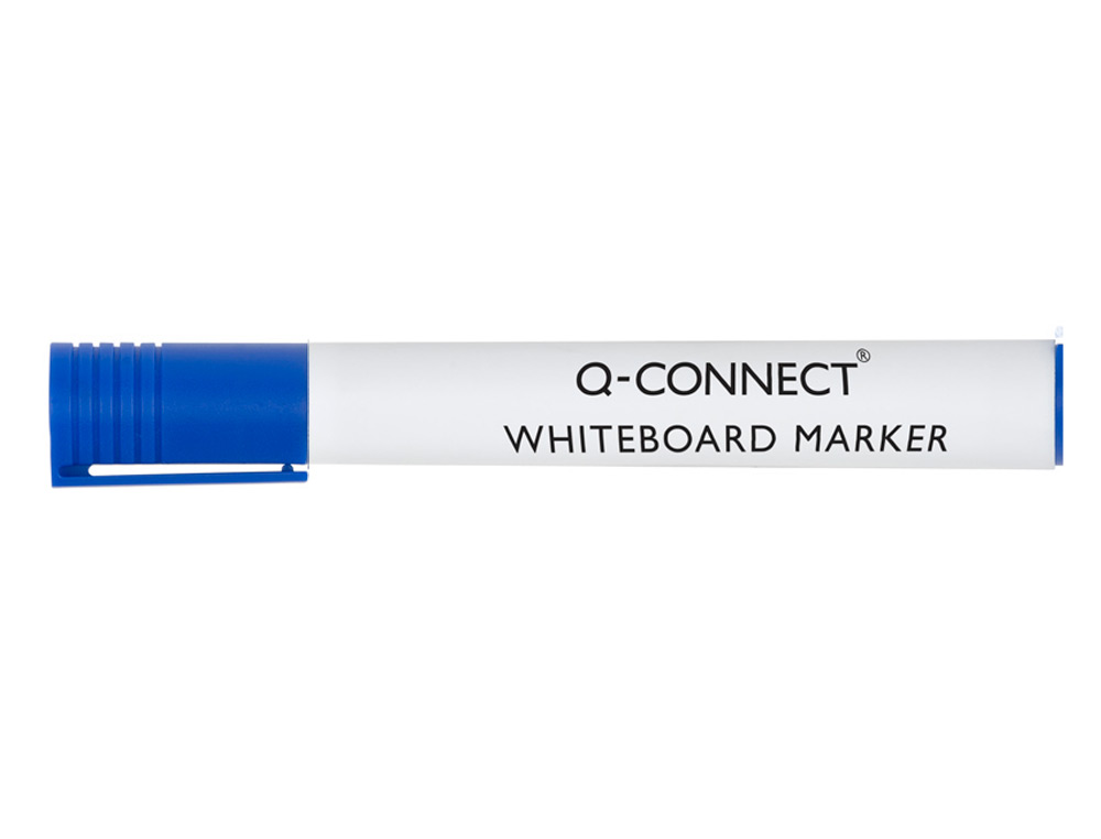 MARQUEUR Q-CONNECT TABLEAU BLANC POINTE OGIVE TRACÉ 2/3MM CORPS PLASTIQUE ENCRE BASE ALCOHOL COLORIS BLEU