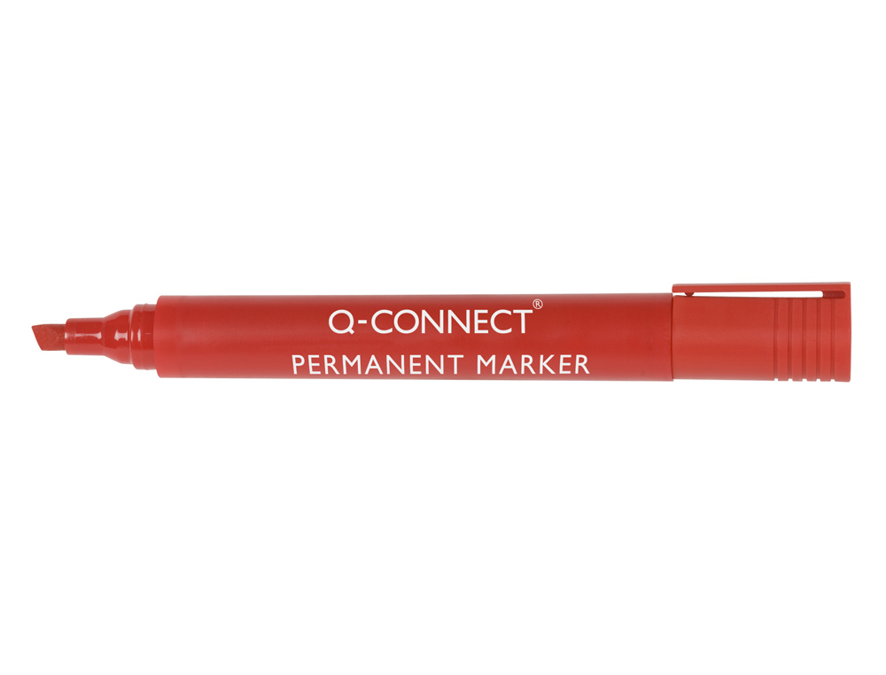 MARQUEUR Q-CONNECT PERMANENT POINTE BISEAUTE TRAC 5MM RSISTANTE CORPS PLASTIQUE COLORIS ROUGE