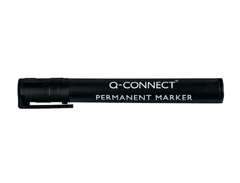 MARQUEUR Q-CONNECT PERMANENT POINTE OGIVE TRACÉ 3MM RÉSISTANTE CORPS PLASTIQUE COLORIS NOIR