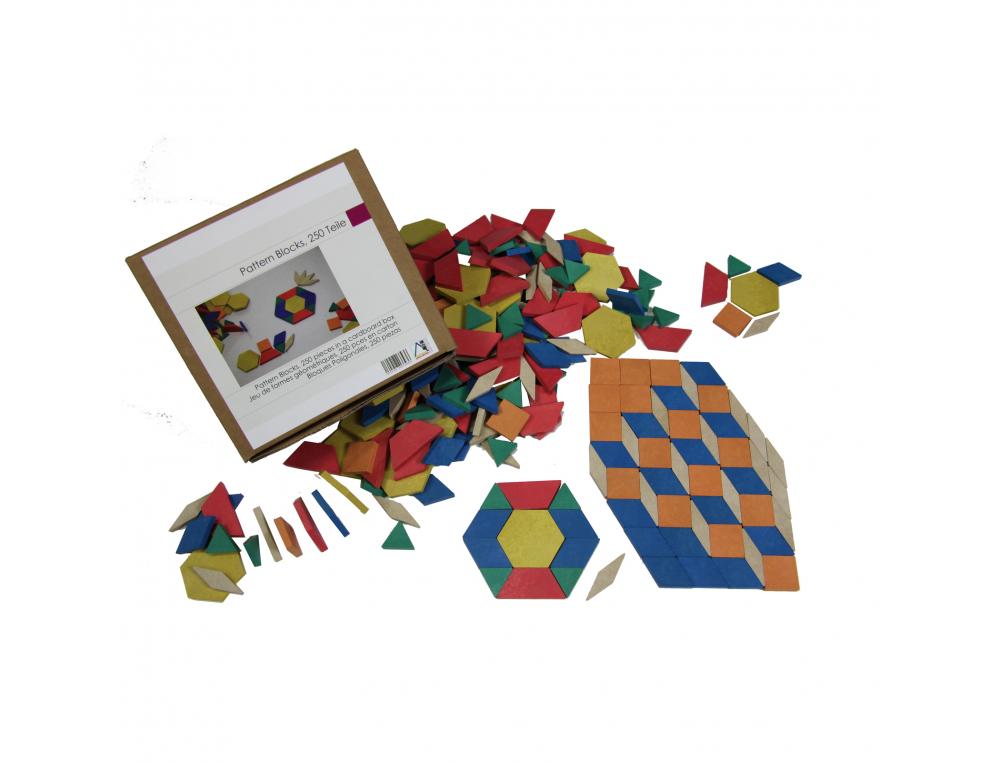 LOT DE GEOMOSAIC BLOCS WISSNER PIECES GEOMETRIQUES 6 FORMES ET 6 COULEURS 250      PIECES 6 COLORIS ASSORTIS