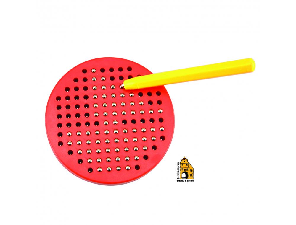 MINI MAGPAD ROND GOWI 1 TABLEAU MAGNETIQUE 120 BILLES 1 CRAYON AIMANTE