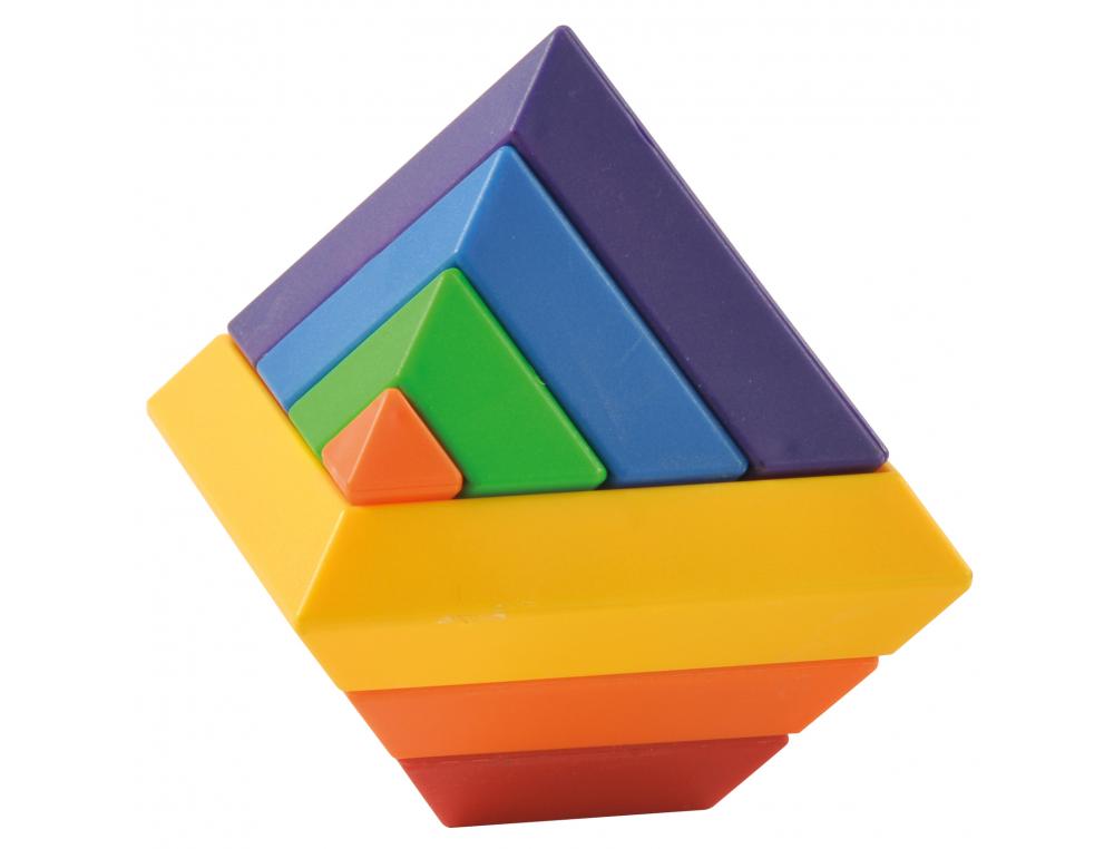 SET DE CONSTRUCTION PYRAMIDE EDUPLAY PUZZLE LES ANGLES SE  JUXTAPOSENT 12 PYRAMIDES DE 5 ELEMENTS 6 COLORIS